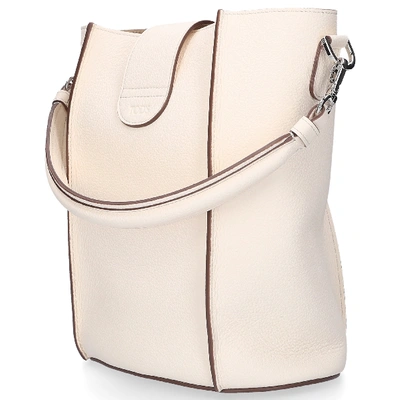 Shop Tod's Women Handbag Double T Deer Skin In White