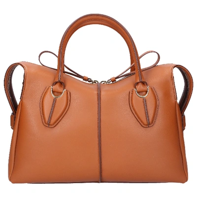 Shop Tod's Handbag D-styling M Calfskin In Brown