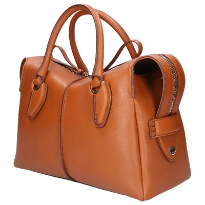 Shop Tod's Handbag D-styling M Calfskin In Brown