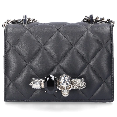 Shop Alexander Mcqueen Handbag Jewelled Nappa Leather In Black