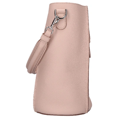 Shop Tod's Women Handbag Double T Deerskin Logo Pink