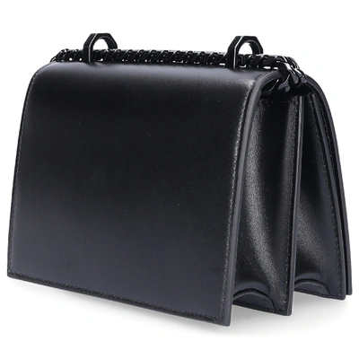 Shop Alexander Mcqueen Handbag Jewelled Satchel Calfskin In Black