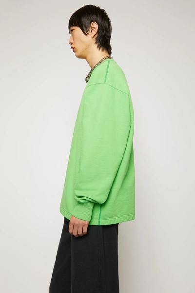 Shop Acne Studios Logo Print Sweatshirt Bright Green