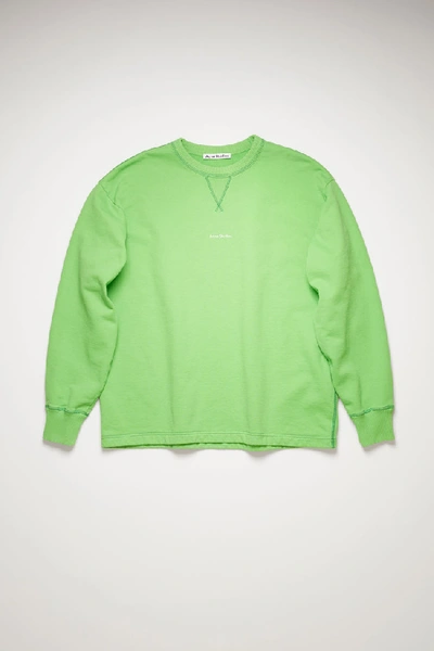 Shop Acne Studios Logo Print Sweatshirt Bright Green