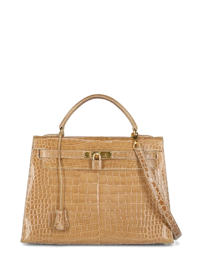 Pre-owned Hermes Kelly 32 In Beige