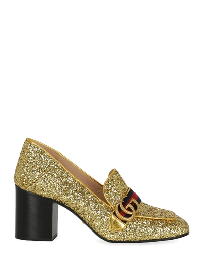 Shop Gucci Loafers In Gold