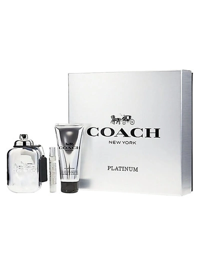 Shop Coach Platinum 3-piece Eau De Parfum, Shower Gel & Mini Spray Set