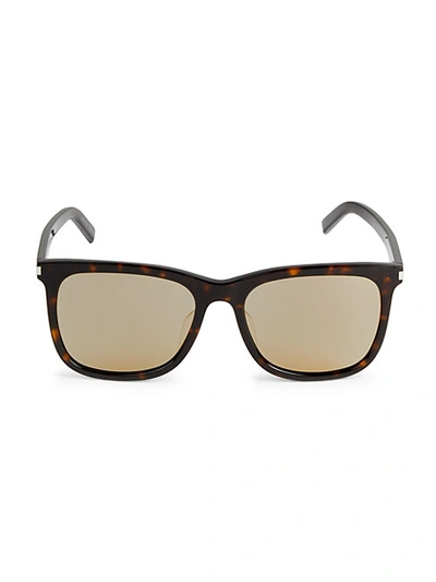 Shop Saint Laurent Core 58mm Square Sunglasses In Havana Brown Bronze