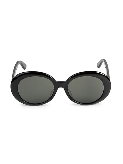 Shop Saint Laurent Core 54mm Round Sunglasses In Black