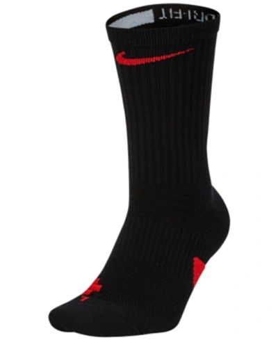 Shop Nike Elite Basketball Crew Socks In Black/red