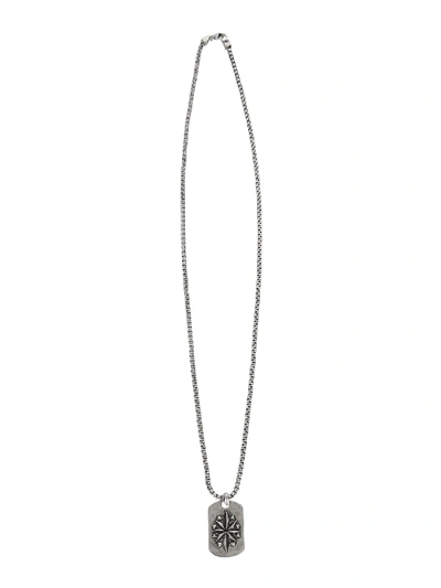 Shop Northskull Tag Compass Necklace In Argento