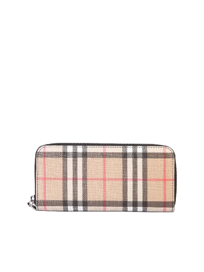 Shop Burberry Checked Wallet In Black