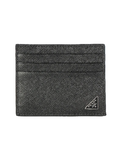 Shop Prada Card Holder Triangle In Black