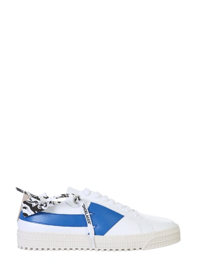 NIB OFF-WHITE C/O VIRGIL ABLOH White Blue Arrow Low Top Sneakers