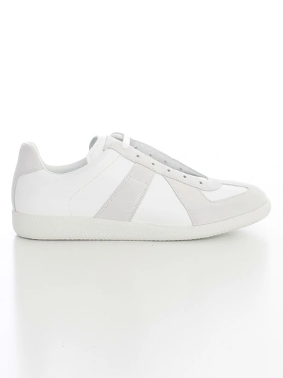 Shop Maison Margiela Nappa Replica Low Top Sneakers In Off White