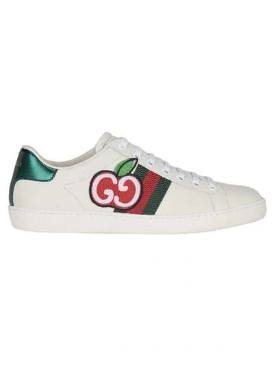 Shop Gucci Ace Sneaker With Gg Apple In White