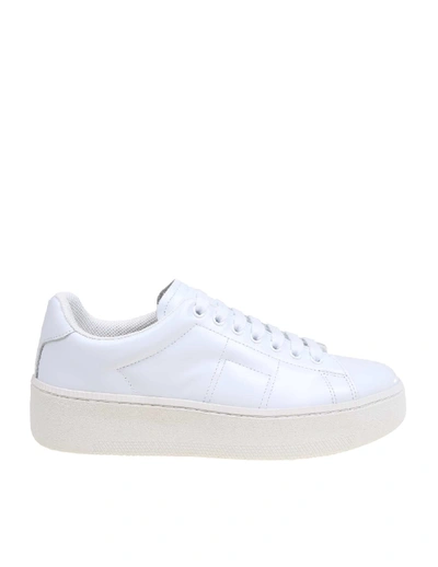 Shop Maison Margiela White Leather Sneakers