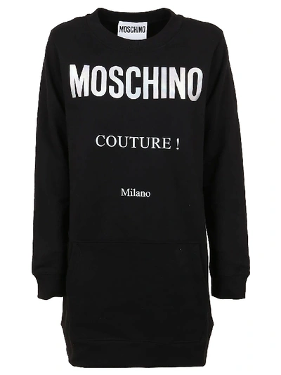 Shop Moschino Dress Couture In Fantasy Print Black