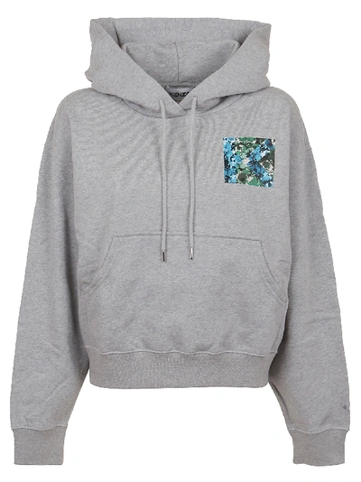 Shop Kenzo Boxy Fit Hoodie Artwork In Pearl Grey