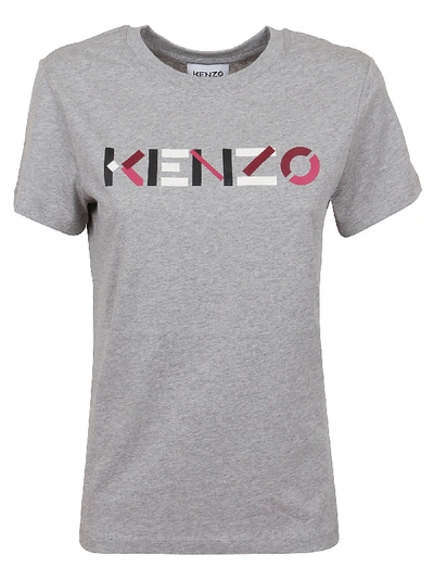 Shop Kenzo Classic Fit T-shirt Logo In Pearl Grey