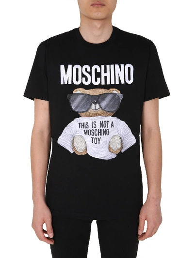 Shop Moschino Round Neck T-shirt In Nero