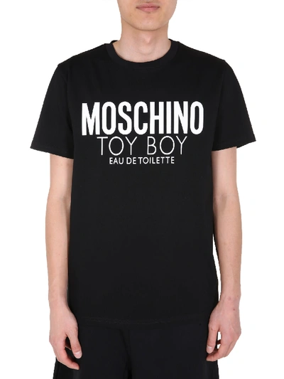 Shop Moschino Round Neck T-shirt In Nero