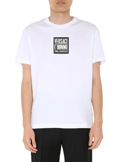 Shop Versace Round Neck T-shirt In Bianco