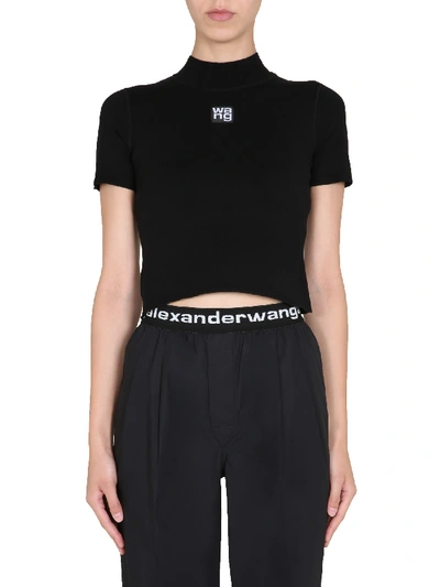 Shop Alexander Wang T Top Cropped In Nero