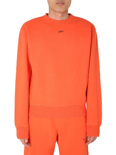Shop Off-white Round Neck Sweatshirt In Arancione