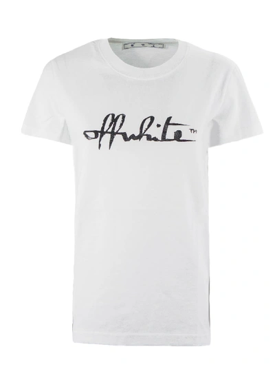 Shop Off-white White Cotton T-shirt In Bianco