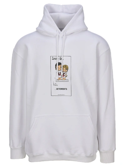 Shop Vetements Love Is. Hoodie In White