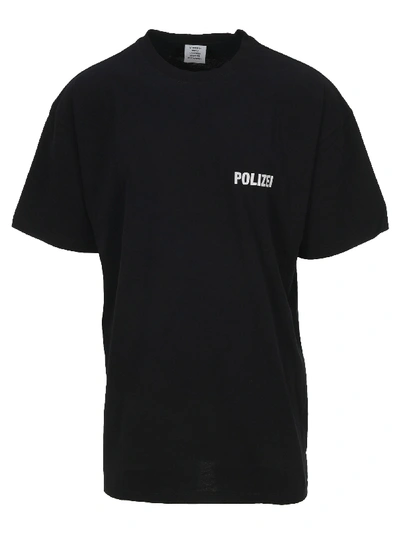 Shop Vetements Polizei T-shirt In Black