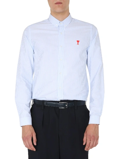 Shop Ami Alexandre Mattiussi Regular Shirt In Blu