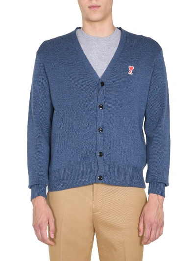 Shop Ami Alexandre Mattiussi V-neck Cardigan In Blu