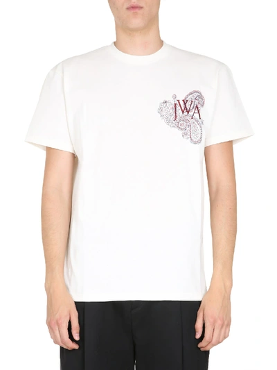 Shop Jw Anderson Round Neck T-shirt In Bianco