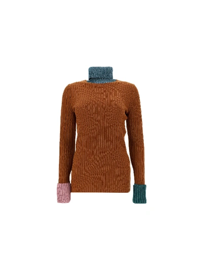 Shop Lanvin High Neck Sweater In Wood