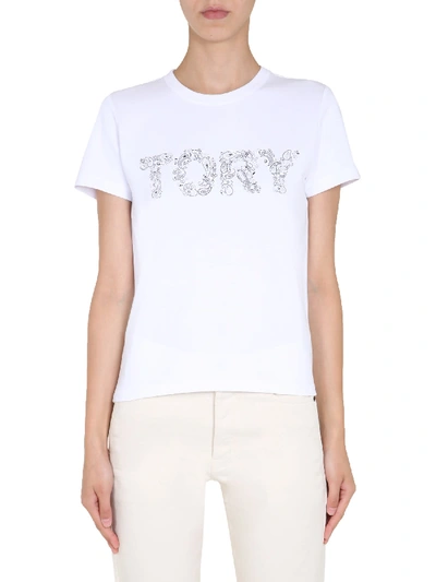 Shop Tory Burch Tory Paisley T-shirt In Bianco