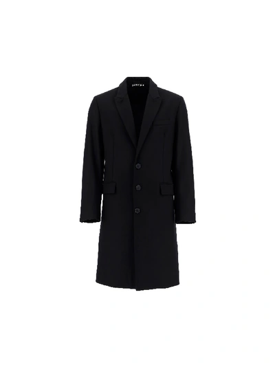 Shop Palm Angels Coat In Black Whit