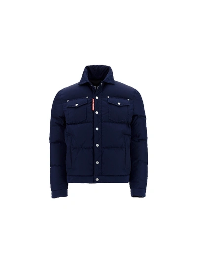 Shop Dsquared2 Puffer Jacket In Blue