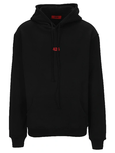 Shop Fourtwofour On Fairfax 424 Embroidered Logo Hoodie In Black