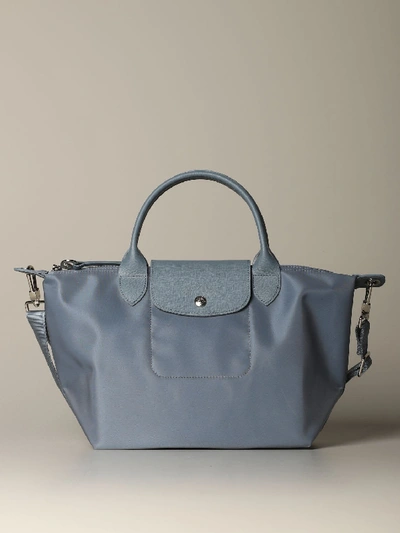 Shop Longchamp Bag In Nylon With Logo In Grey