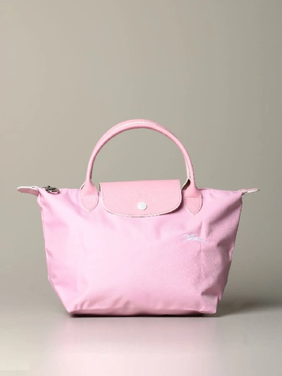 Shop Longchamp Bag In Nylon With Logo In Pink