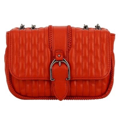 Shop Longchamp Shoulder Bag In Matelass&eacute; Leather In Red
