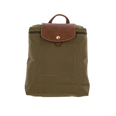 Shop Longchamp Nylon Backpack In Kaki