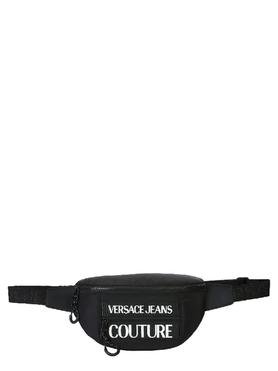 Shop Versace Jeans Couture Sling Bag With Logo In Nero
