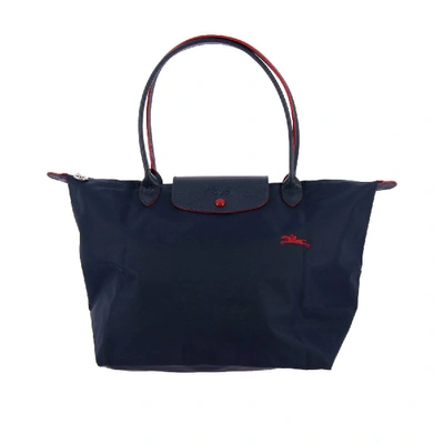 Shop Longchamp In Nylon In Blue