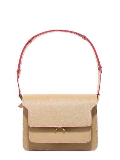 Shop Marni Trunk Shoulder Bag In Beige