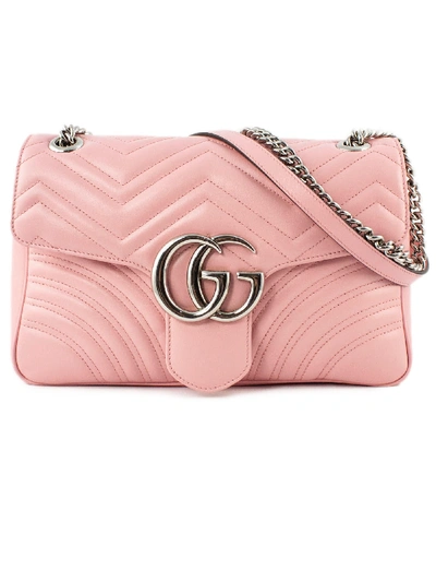 Shop Gucci Gg Marmont Medium Shoulder Bag In Rosa