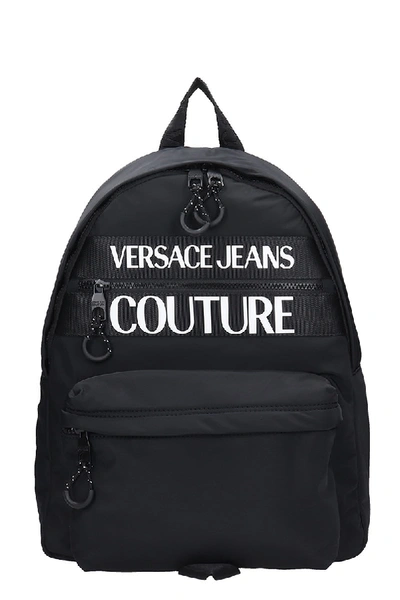 Shop Versace Jeans Couture Backpack In Black Nylon