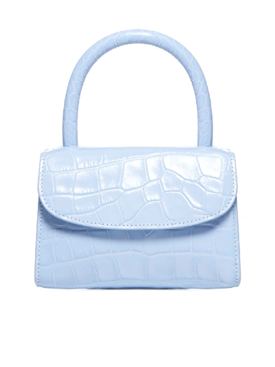 Shop By Far Mini Crocodile-effect Leather Bag In Sky Blue